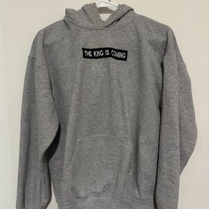 Gray Hoodie with Text Design